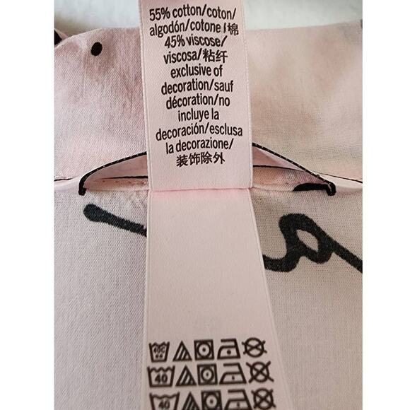 Victoria's Secret Spell Out Button Up Collared Long Sleeve Pajama Shirt Small - Picture 4 of 6